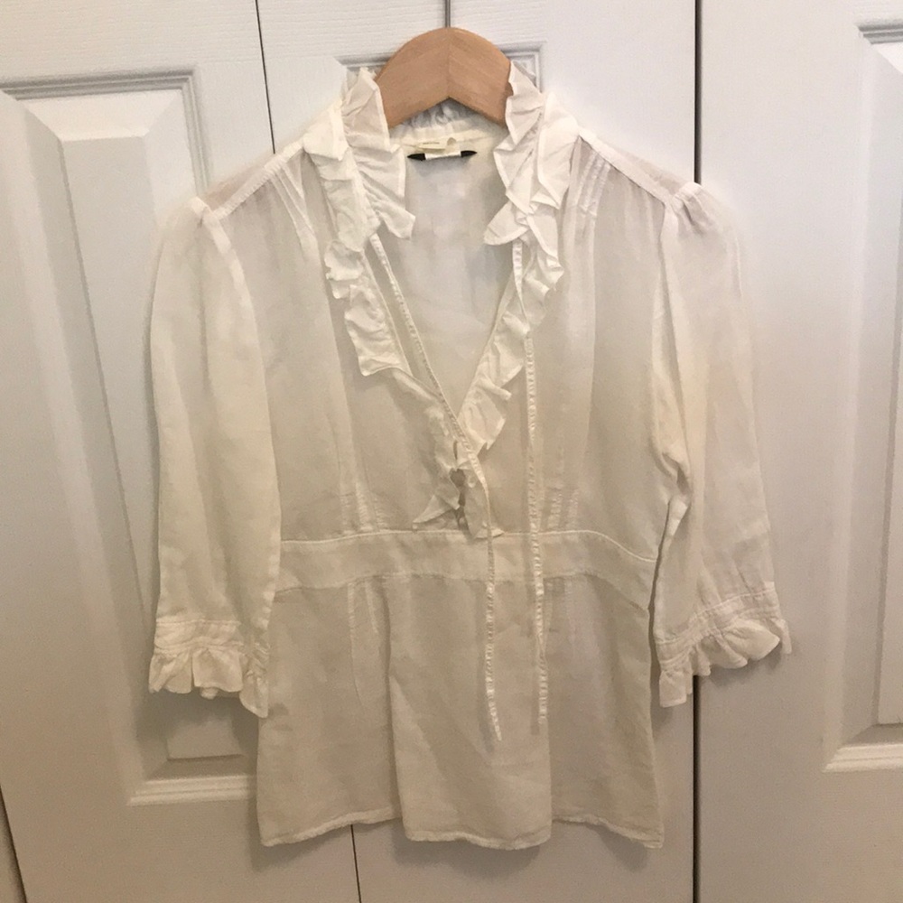 J.crew white cotton blouse 0P